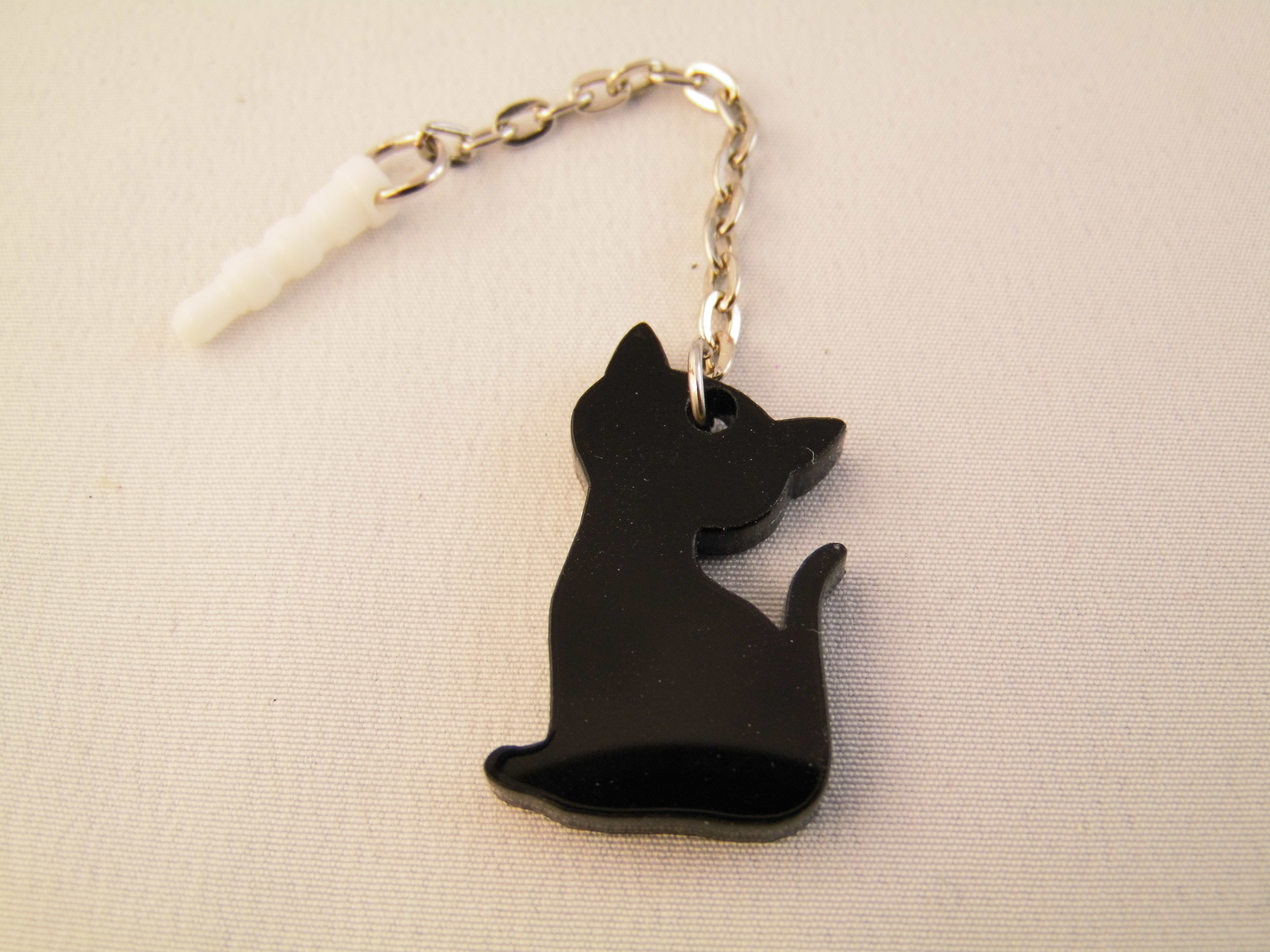Handyanhänger Katze Acryl Handyschmuck Staubschutz